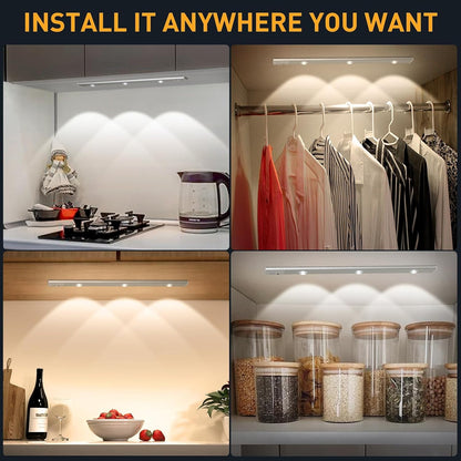 Rechargeable Motion Sensor LED Light Bar – Wireless Under Cabinet & Wardrobe Light